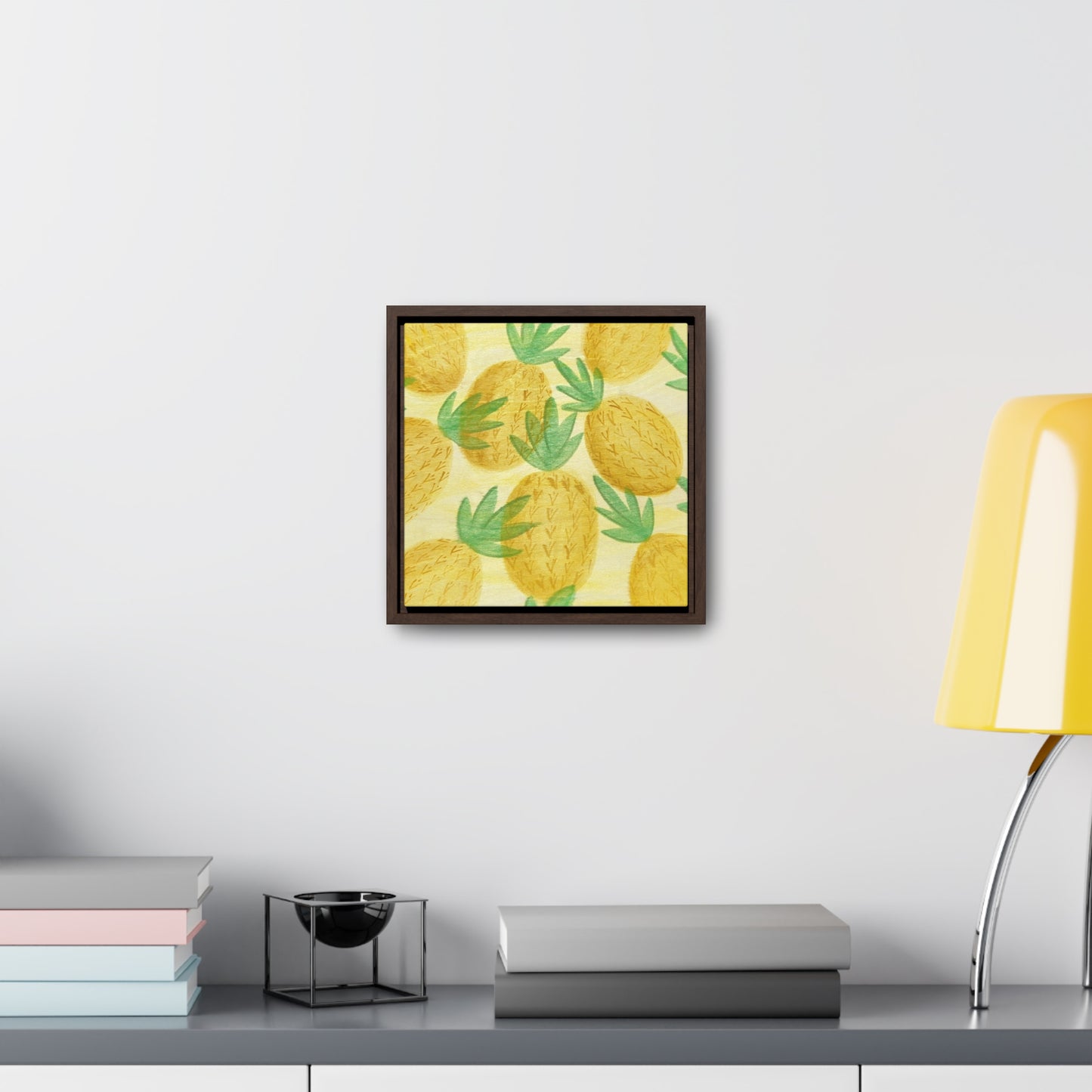 Canvas Print, Pineapple Pattern Square Frame Wall Art