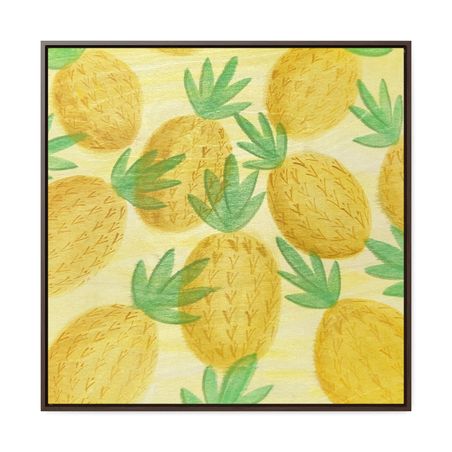 Canvas Print, Pineapple Pattern Square Frame Wall Art