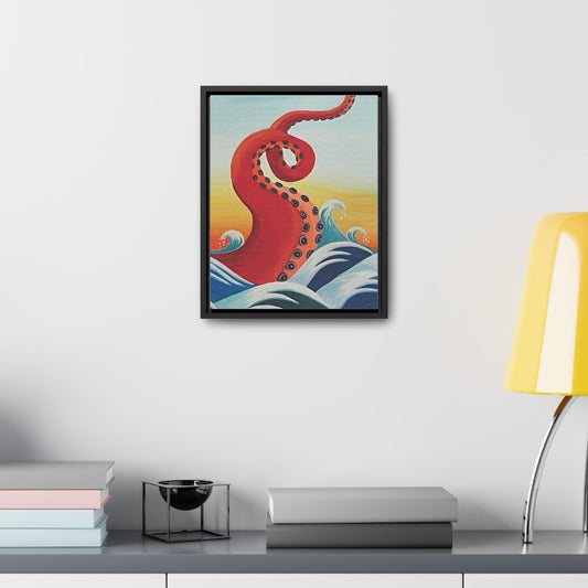 Red Tentacel canvas print, framed