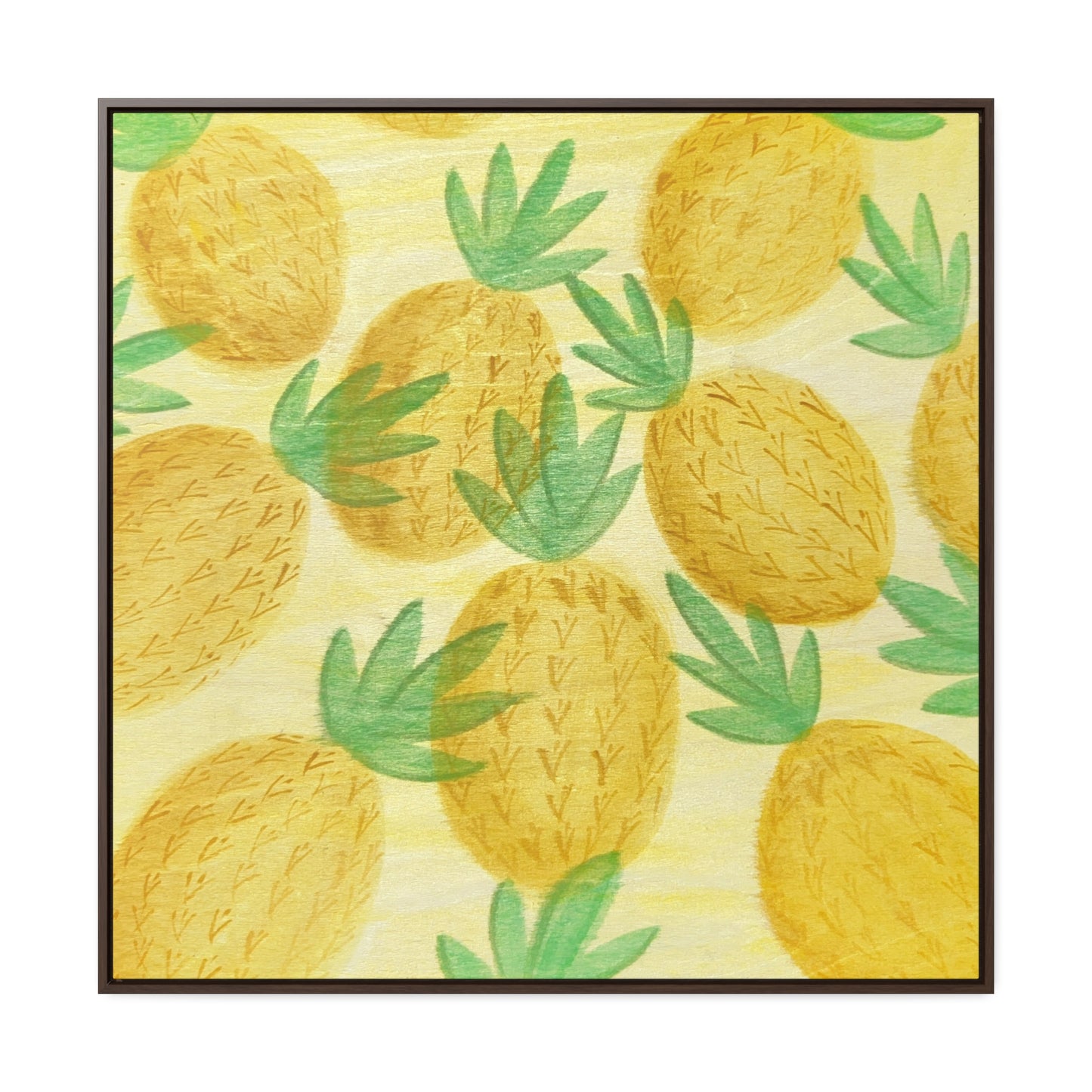 Canvas Print, Pineapple Pattern Square Frame Wall Art