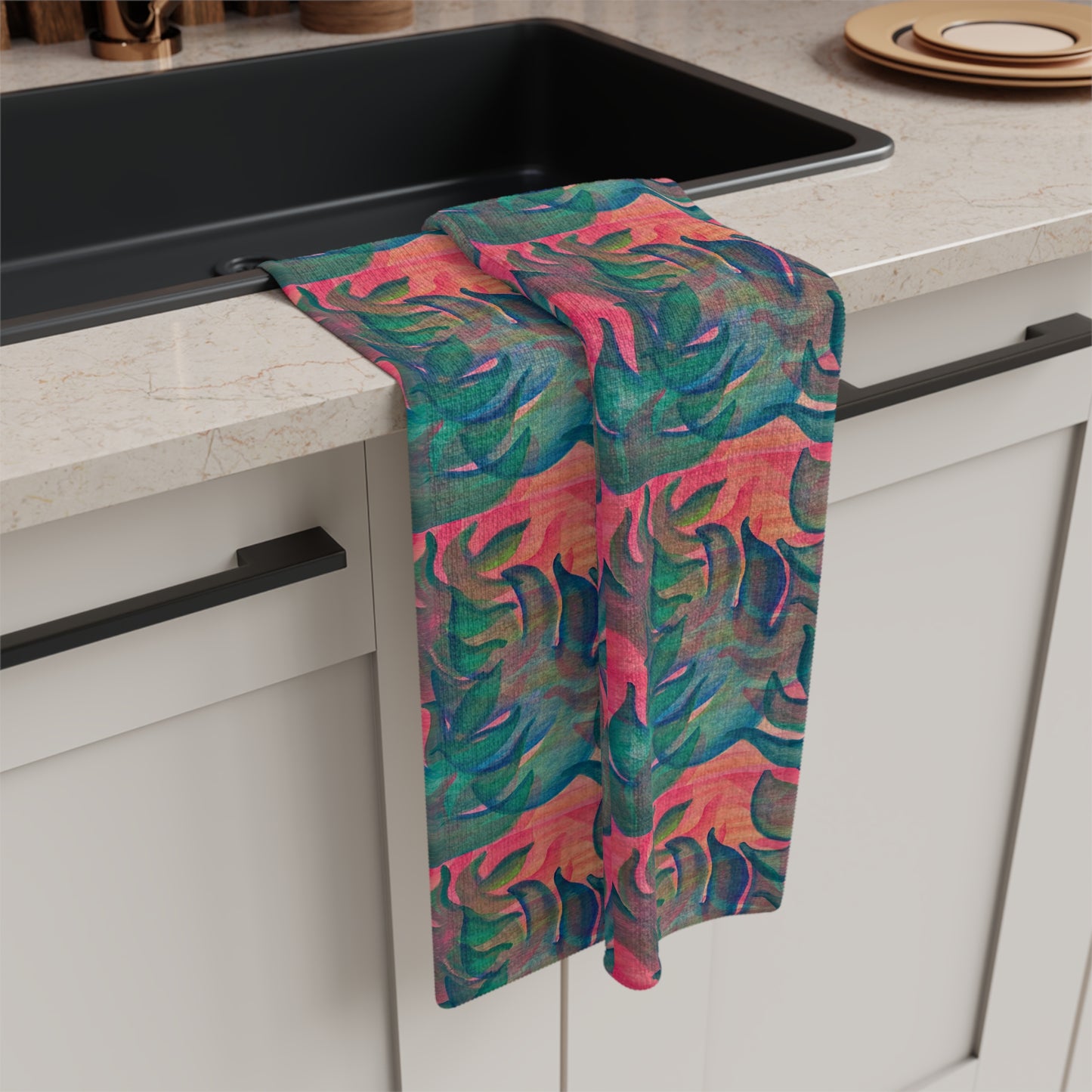 Monstera Frenzy  Soft Tea Towel