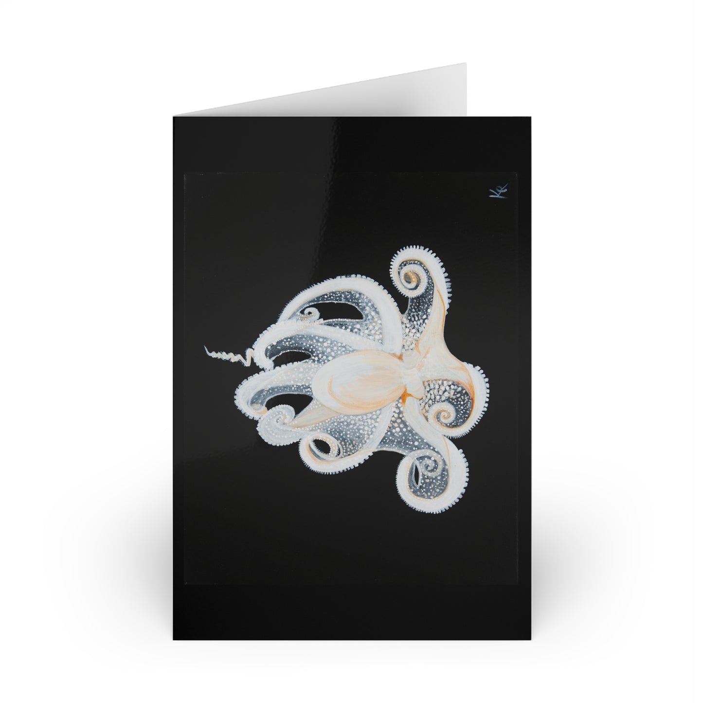 White Octopus Note Cards  (1 or 10-pcs)