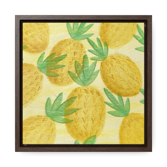 Canvas Print, Pineapple Pattern Square Frame Wall Art