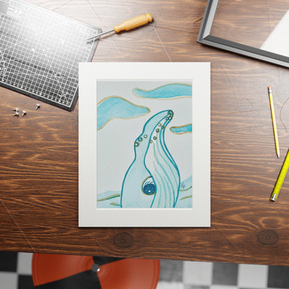 Dreamy Whale 11x14" Mat Giclee Prints