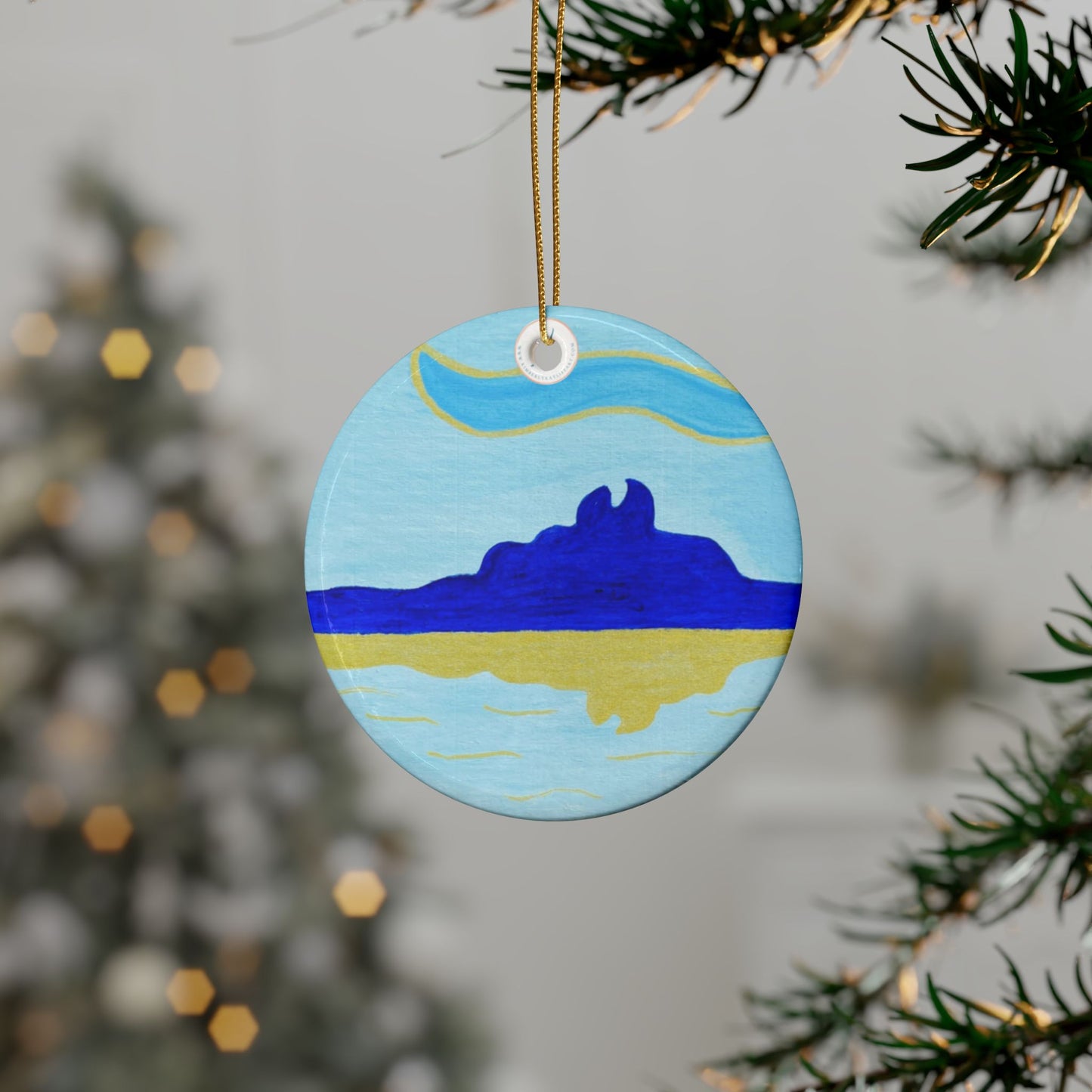 Blue Bora Bora Ceramic Ornaments (1pcs, 5pcs, 10pcs)