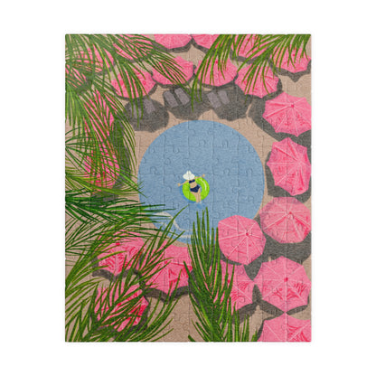 Royal Hawaiian Pool 110-Piece Jigsaw Puzzle — Tropical Pink Palace Keepsake