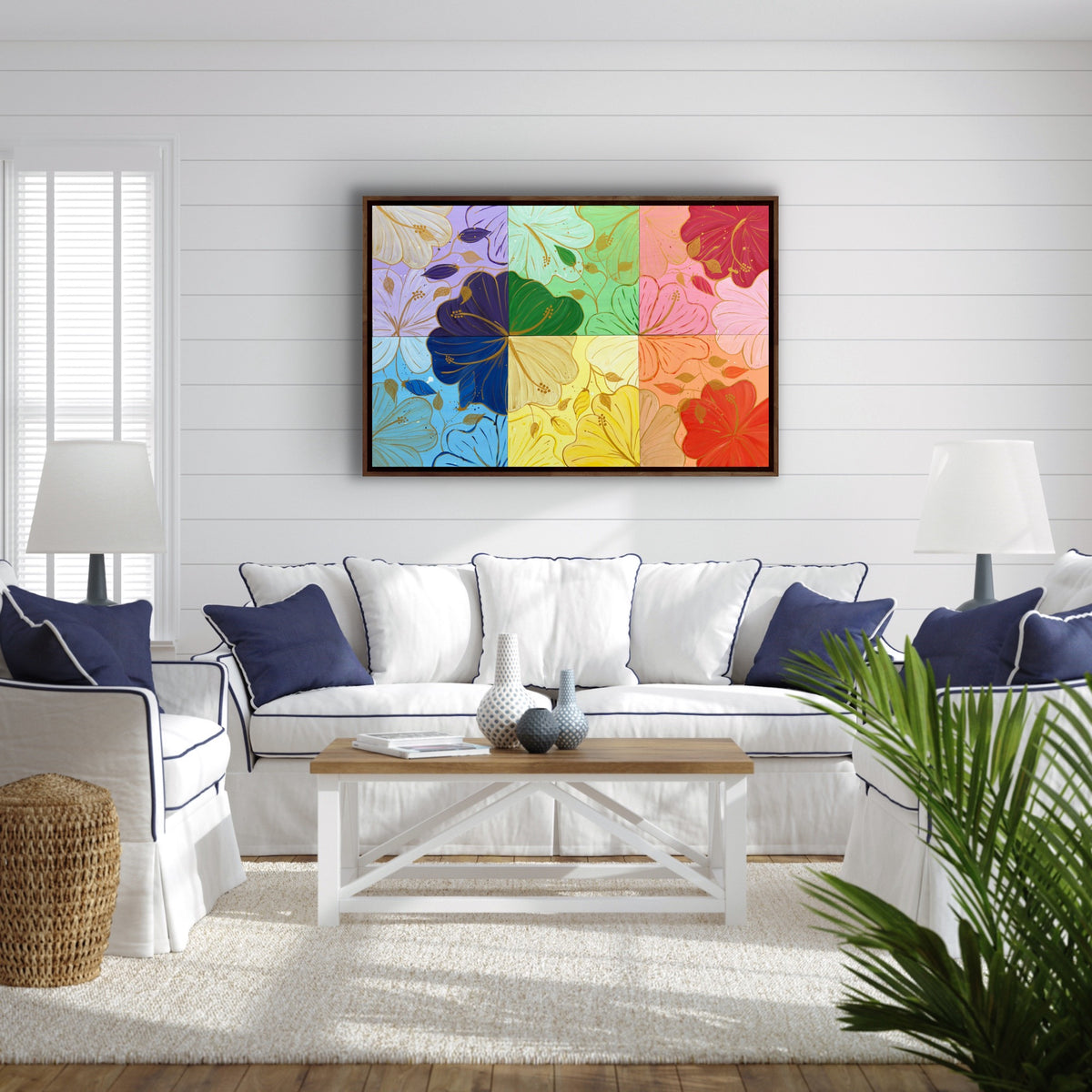 Hibiscus Rainbow Garden, giclee print