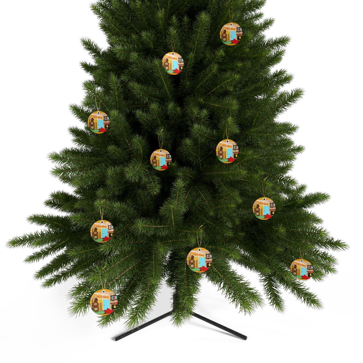 #3 Coconut Family Christmas  Ceramic Ornaments (1pcs, 5pcs, 10pcs)