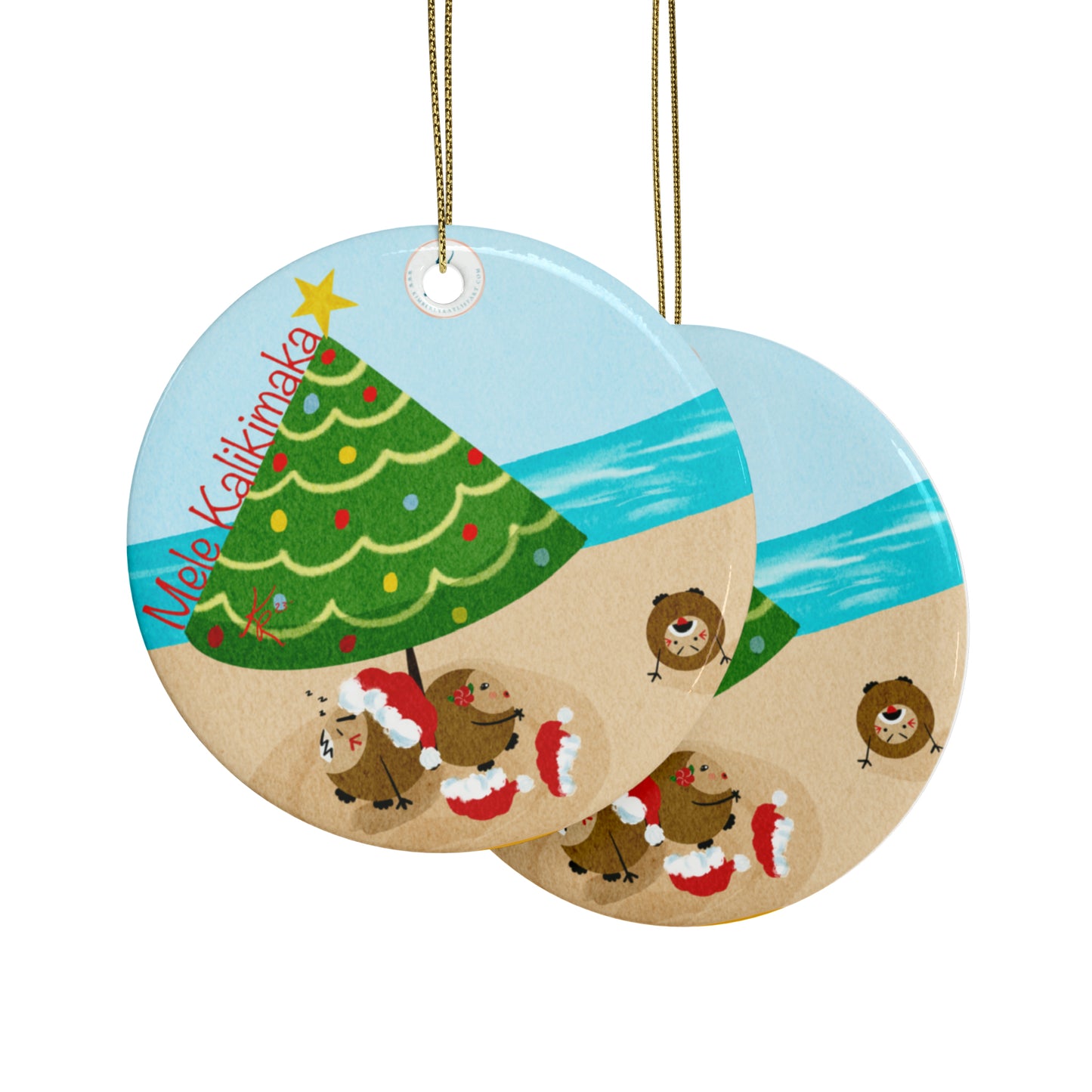 #4 Coconut Family Christmas Ceramic Ornaments (1pcs, 5pcs, 10pcs, 20pcs)