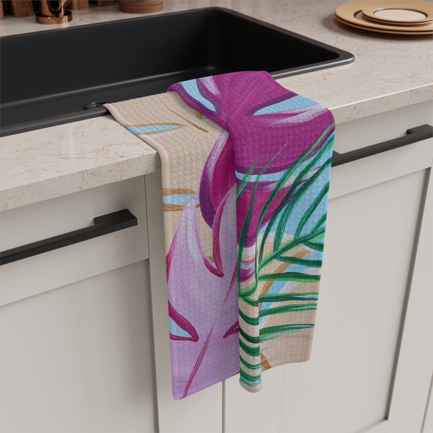 Hawaiian Leaves Soft Tea Towel