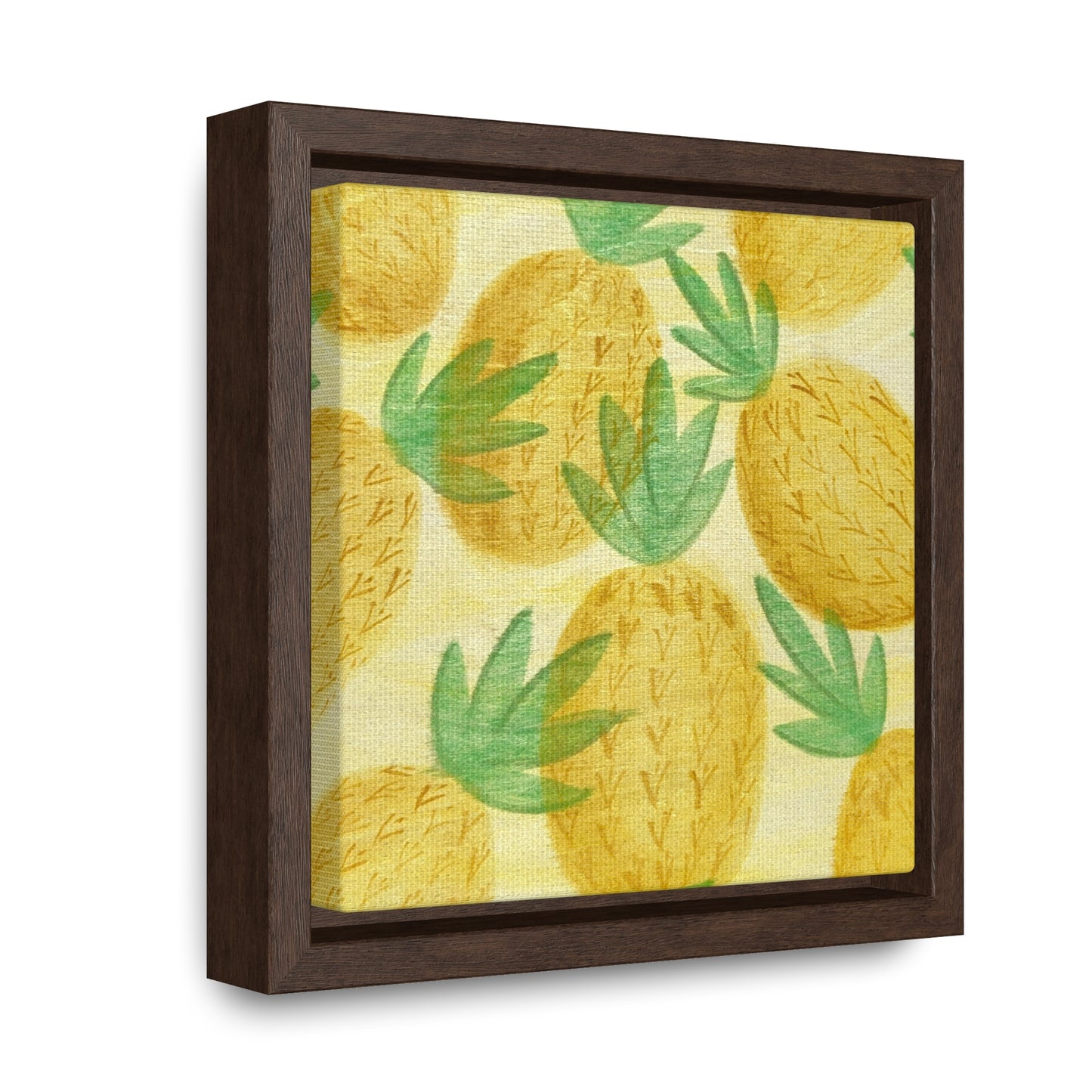 Canvas Print, Pineapple Pattern Square Frame Wall Art