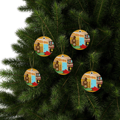 #3 Coconut Family Christmas  Ceramic Ornaments (1pcs, 5pcs, 10pcs)
