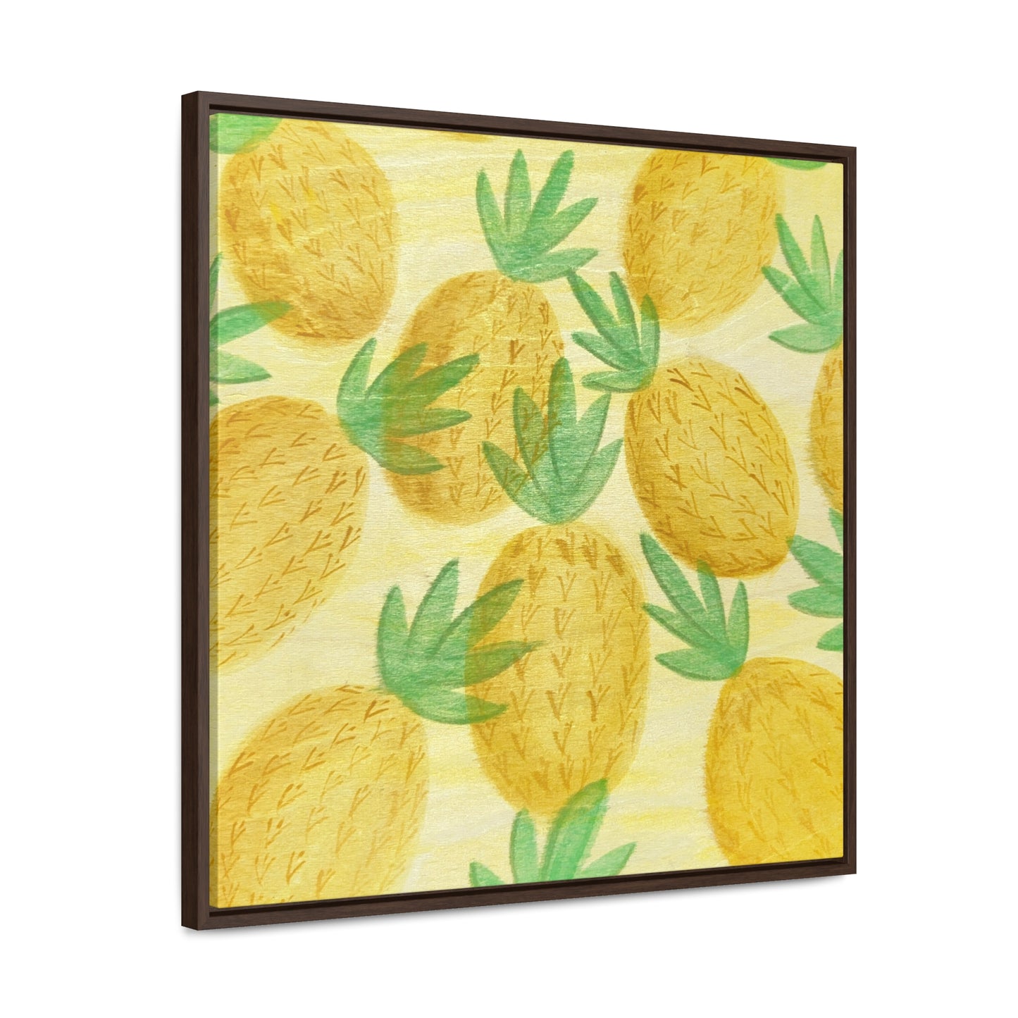 Canvas Print, Pineapple Pattern Square Frame Wall Art