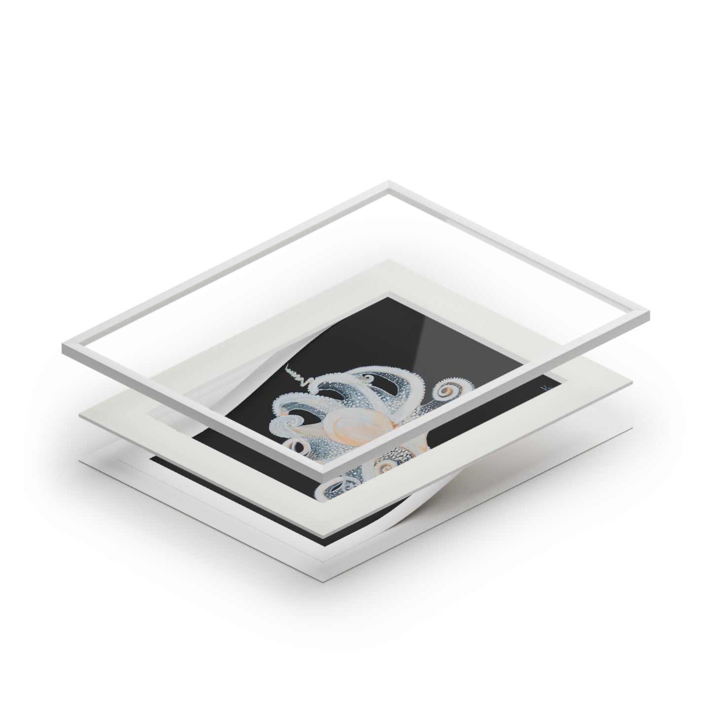 White Octopus 11x14" Mat Giclee Prints