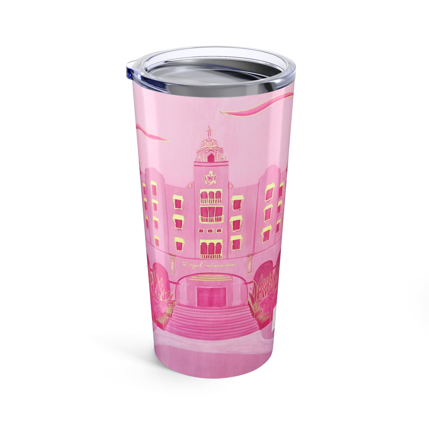 Royal Hawaiian Resort Pink Monochrome 20oz Tumbler — Insulated Stainless Steel