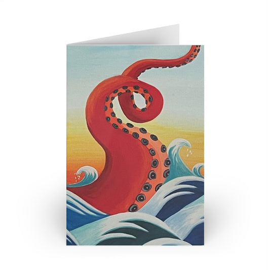 Red Tentacle Note Cards (1 or 10-pcs)