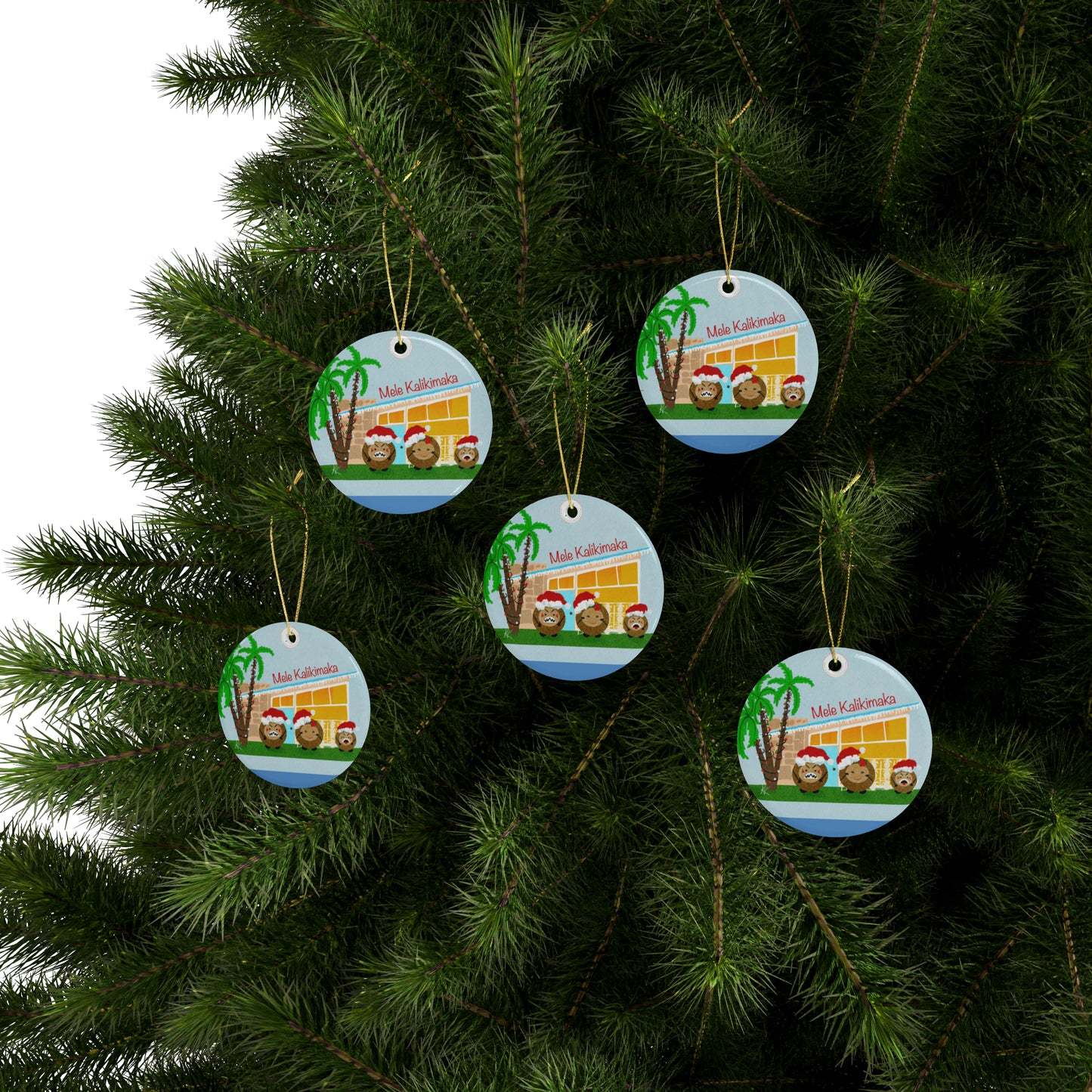 #1 Coconut Family Christmas Ceramic Ornaments (1pcs, 5pcs, 10pcs, 20pcs)