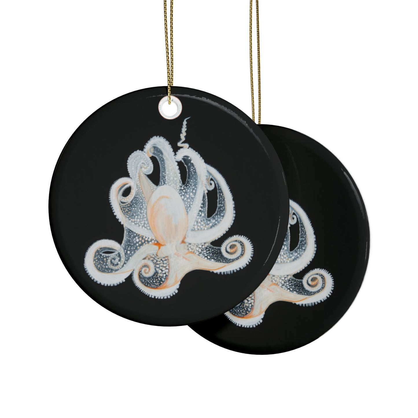 White Octopus Ceramic Ornaments (1pcs, 5pcs, 10pcs)