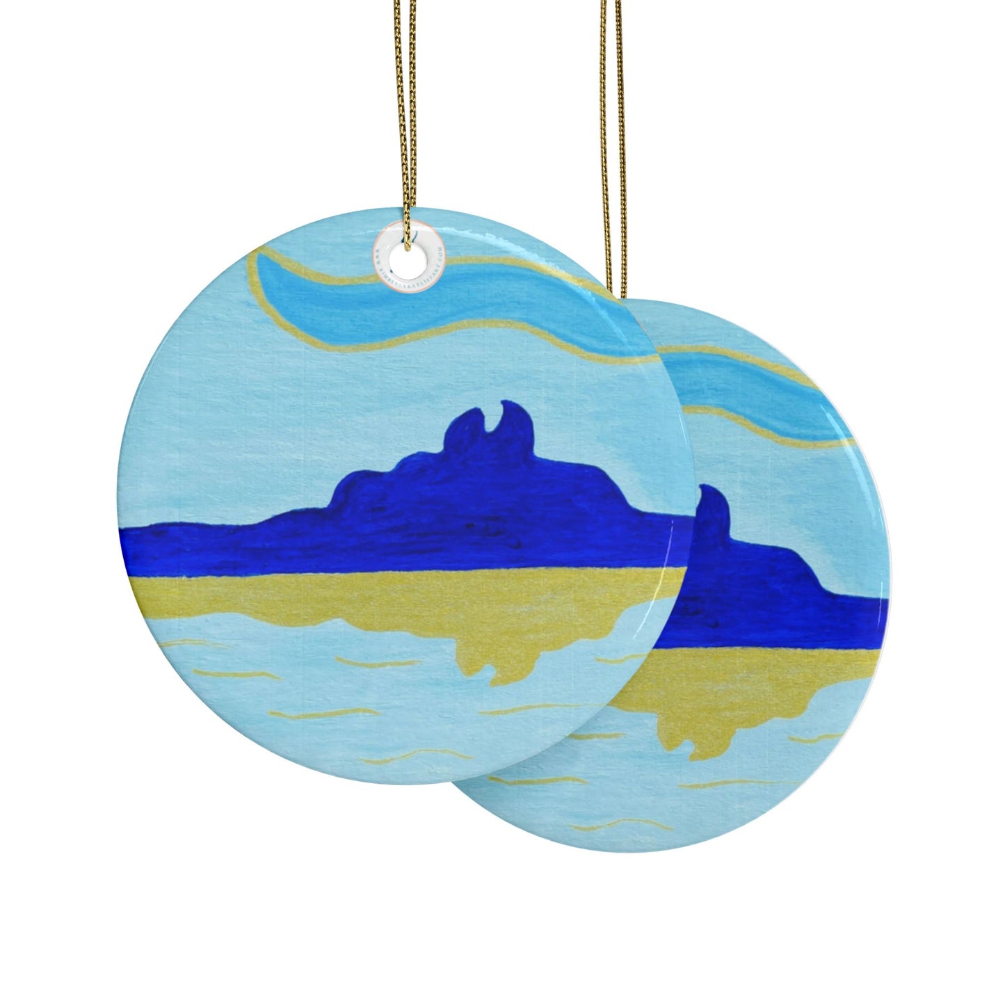 Blue Bora Bora Ceramic Ornaments (1pcs, 5pcs, 10pcs)