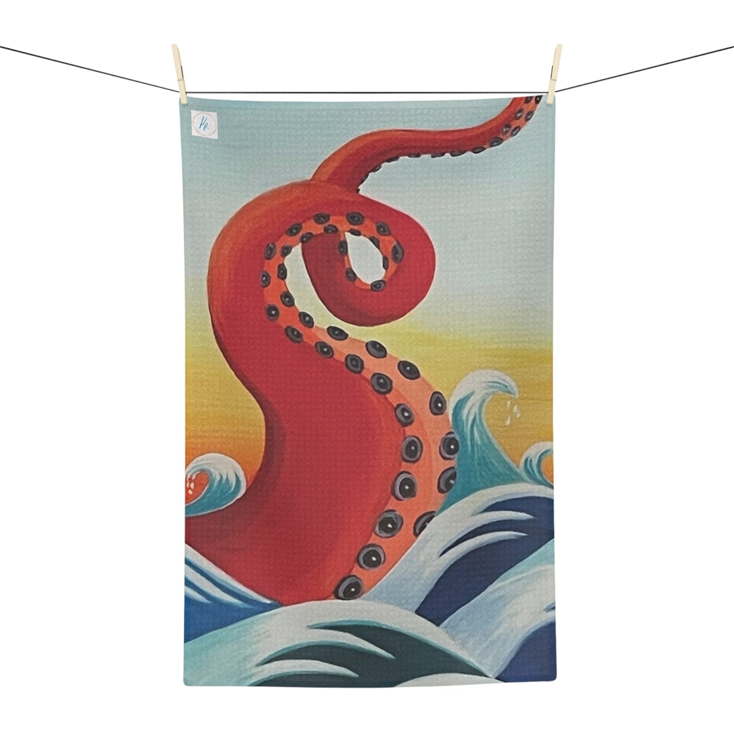 Red Tentacle Soft Tea Towel