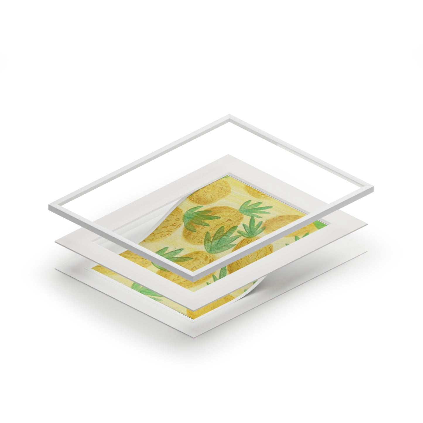 Pineapples matted print