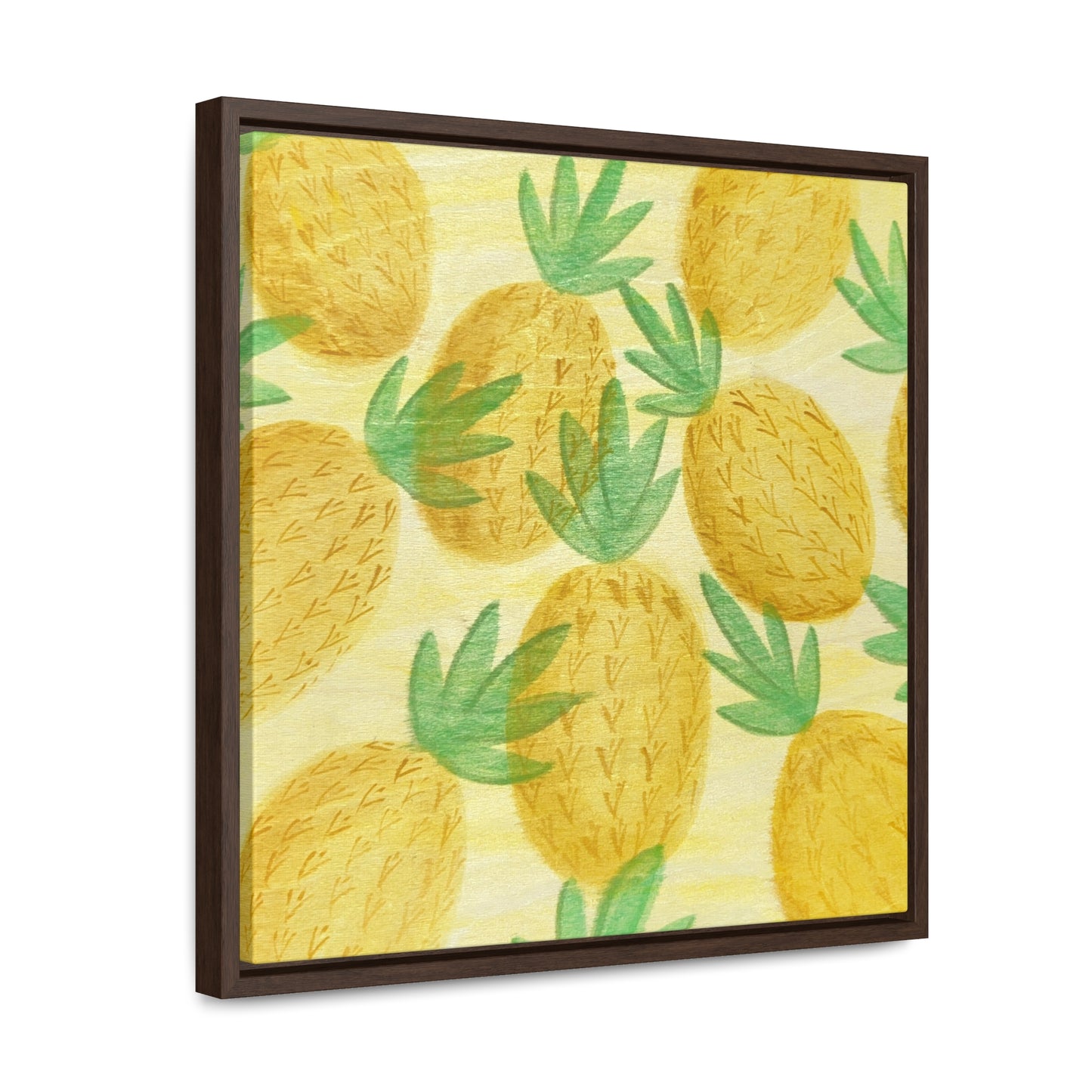 Canvas Print, Pineapple Pattern Square Frame Wall Art