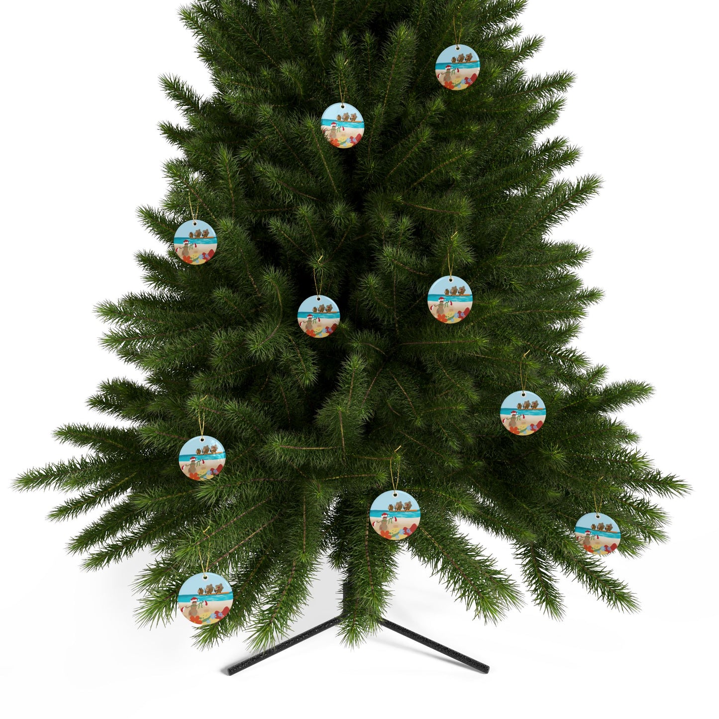 #5 Coconut Family Christmas  Ceramic Ornaments (1pcs, 5pcs, 10pcs)