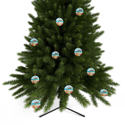 #5 Coconut Family Christmas  Ceramic Ornaments (1pcs, 5pcs, 10pcs)