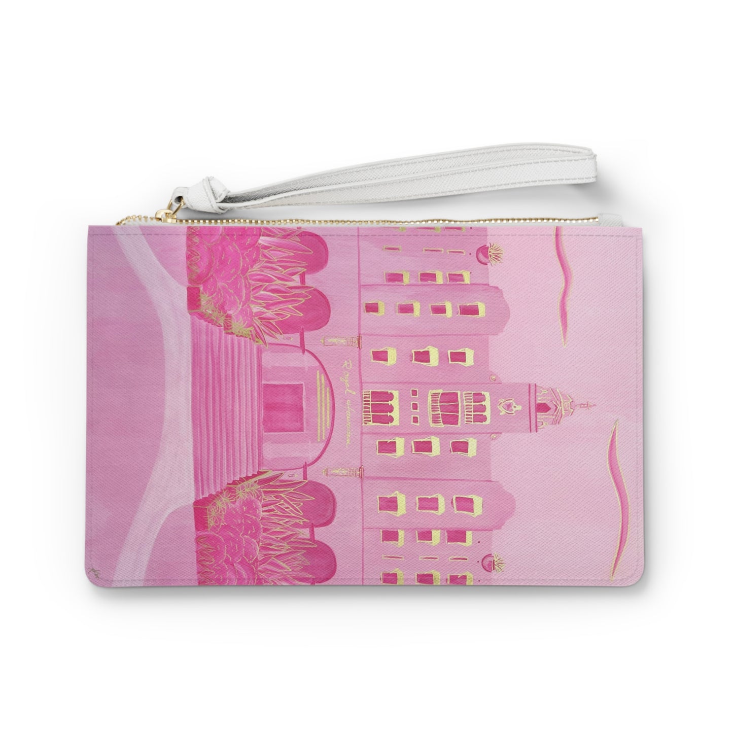 Royal Hawaiian Vegan Leather Clutch Bag — Saffiano Wristlet for Nights Out