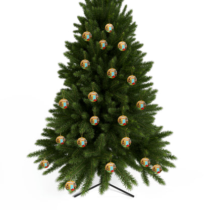 #3 Coconut Family Christmas  Ceramic Ornaments (1pcs, 5pcs, 10pcs, 20pcs)