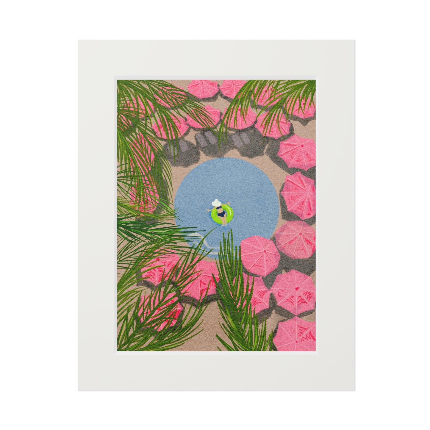 The Royal Hawaiian Pool, 11x14" Mat Giclee Prints