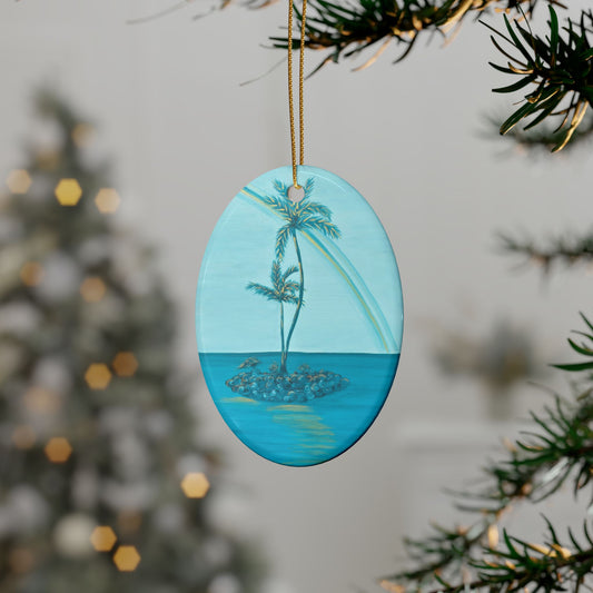 Kahala Beach Island Ceramic Ornaments (1pcs, 5pcs, 10pcs)
