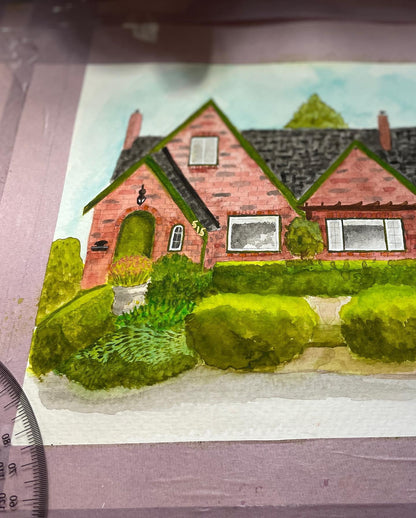 Watercolor Home Commissions 11x14