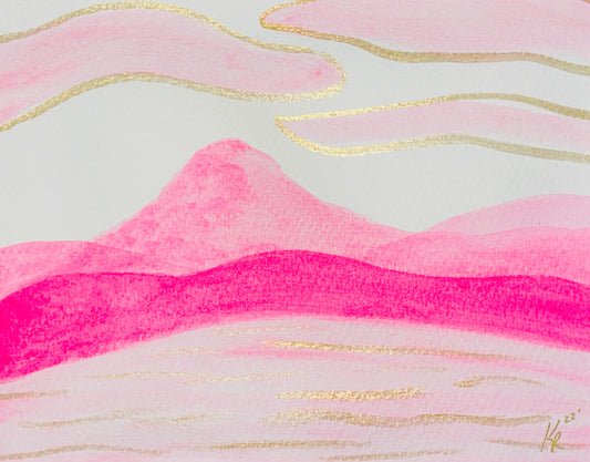 Pink Landscape, horizontal 11x14"