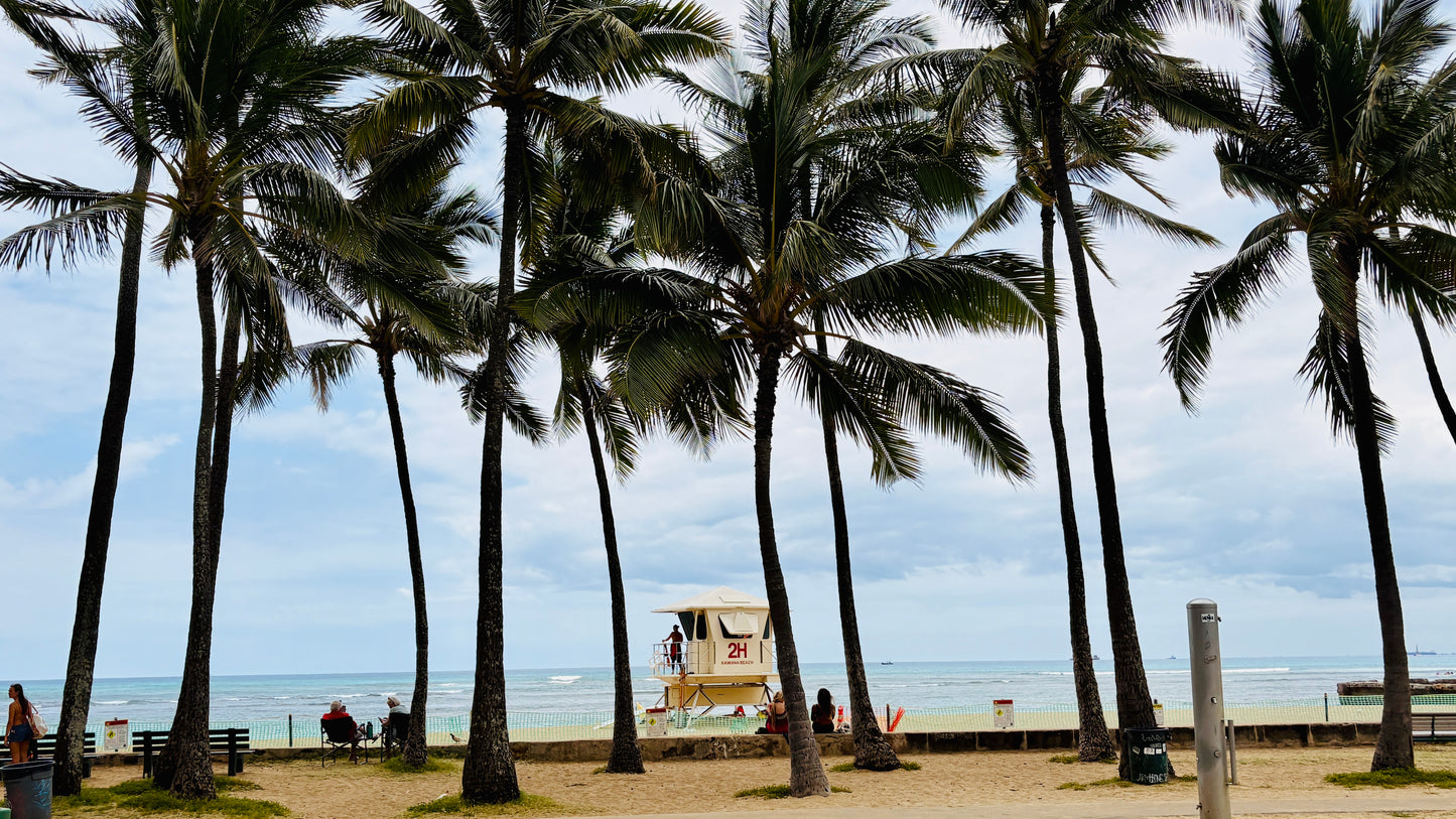 Kaimana Beach Lifeguard stand, Waikiki  12”x12"