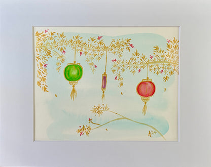 Korean Buddhist  Lanterns 11x14"
