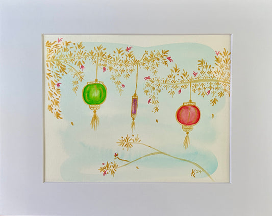 Korean Buddhist  Lanterns 11x14"