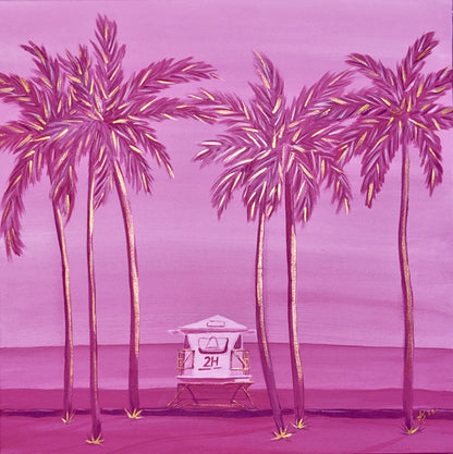 Kaimana Beach Lifeguard stand, Waikiki  12”x12"