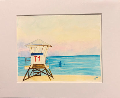White Plains Lifeguard Stand, Oahu 11x14"