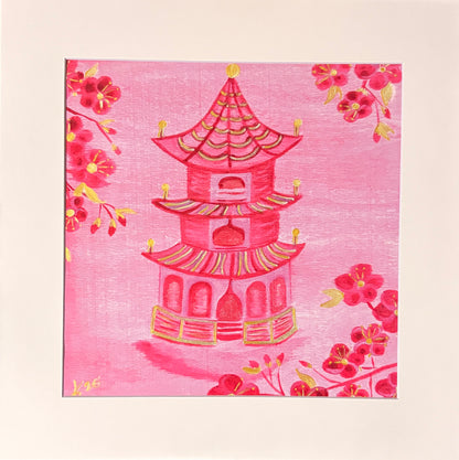 Pink Pagoda 12 x 12" with mat