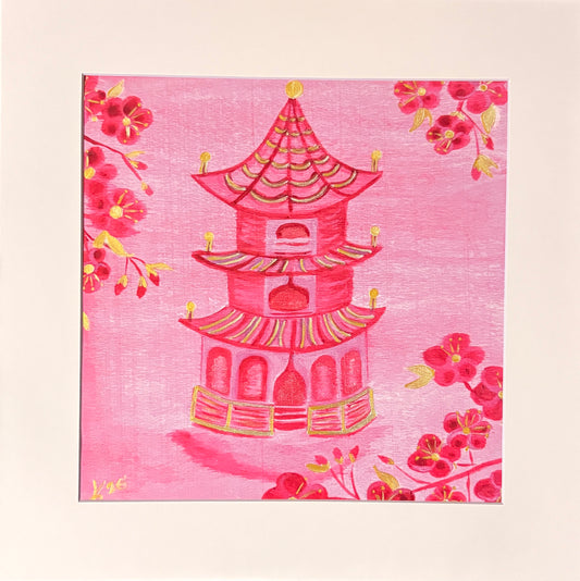 Pink Pagoda 12 x 12" with mat