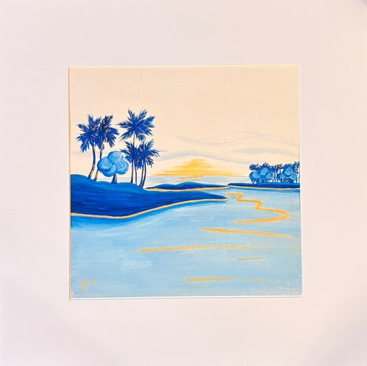 Lagoon 4  7.5 x 7.5" with mat