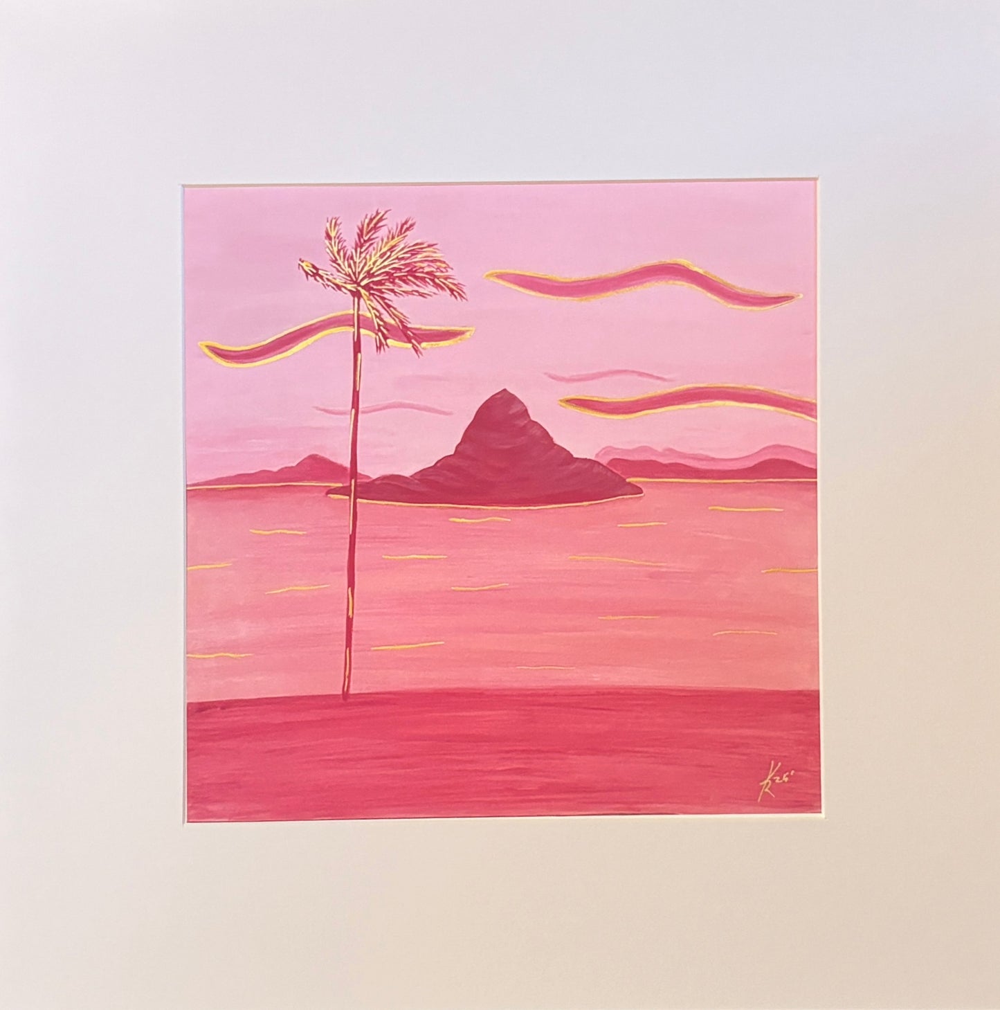 Mokoli'i Island (Chinamans Hat)  7.5 x 7.5" with mat