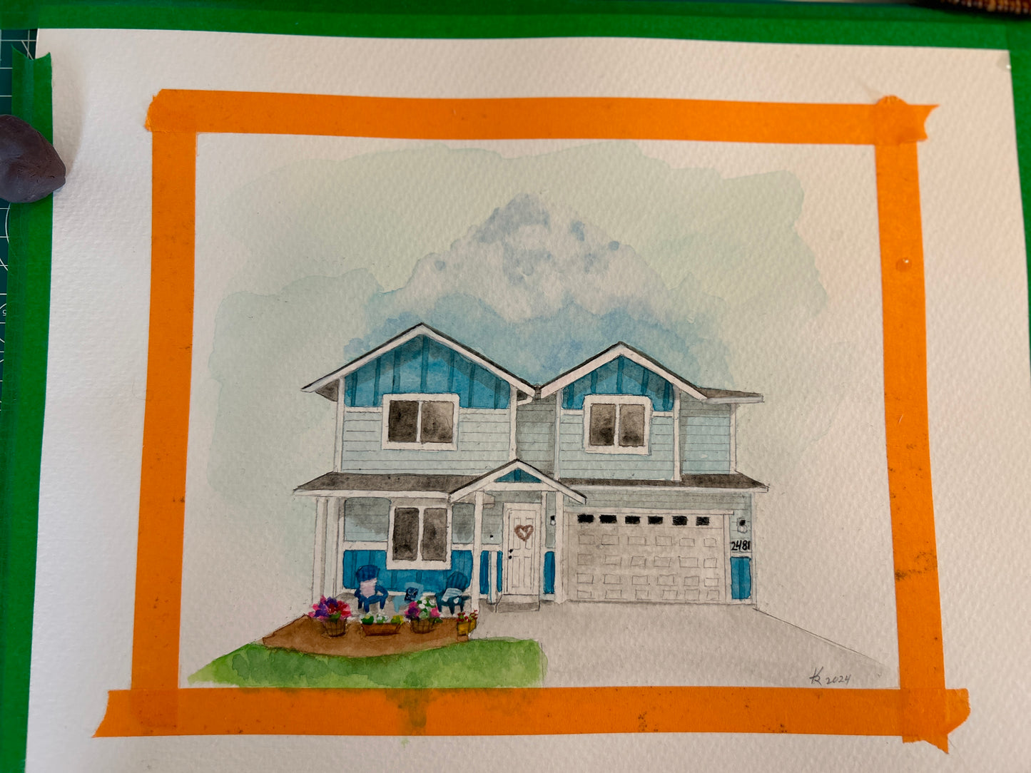 Watercolor Home Commissions 11x14