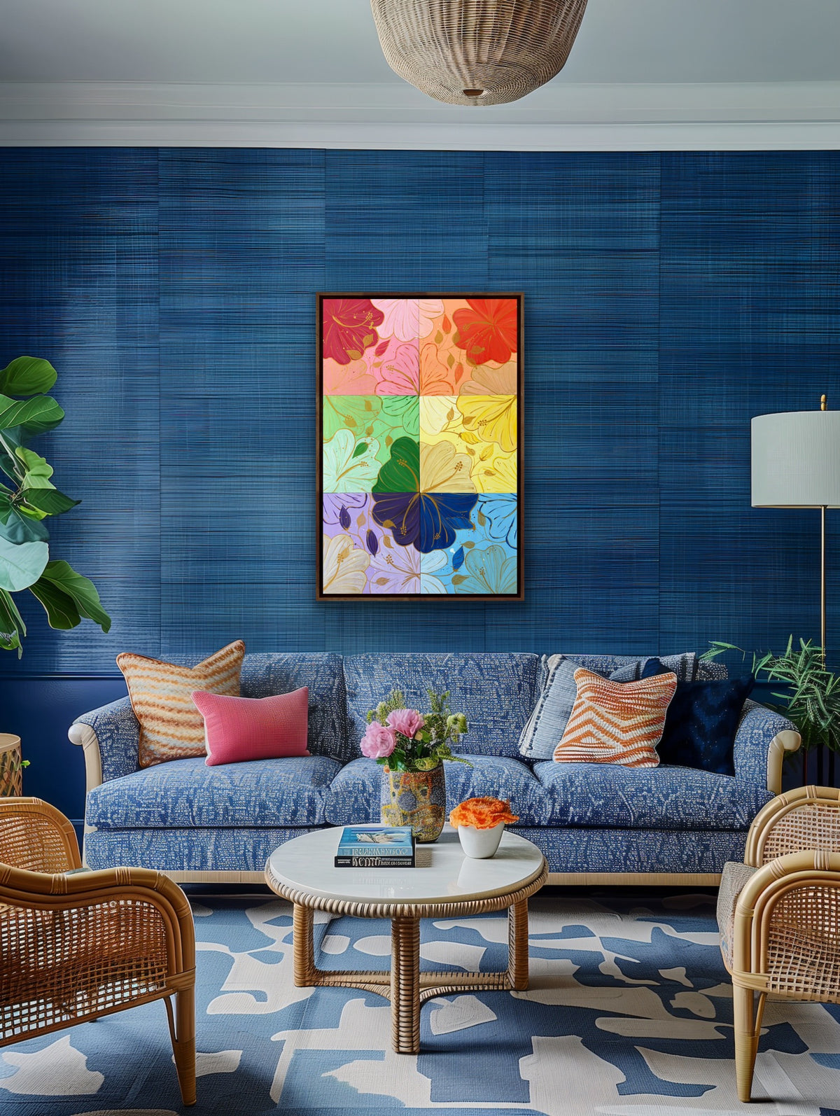 Hibiscus Rainbow Garden Collage, Original