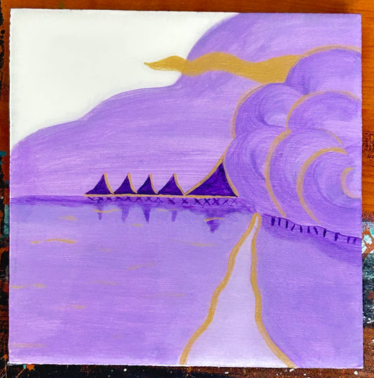 Tahitian huts, 6x 6" mini