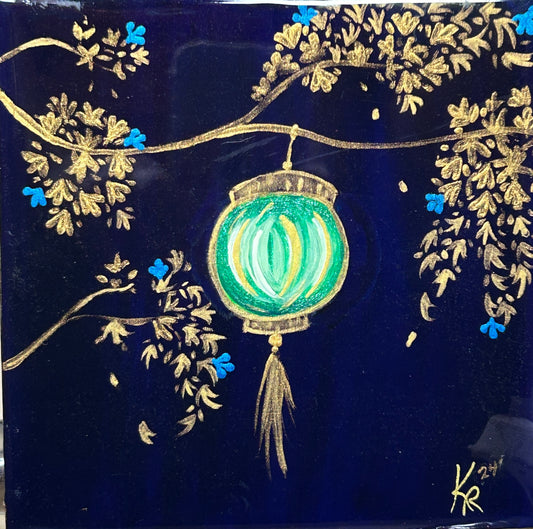 Korean Lanterns (mini) Midnight Blue single 6x6"