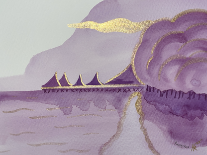 Tahitian Huts, Rangiroa 11x14"