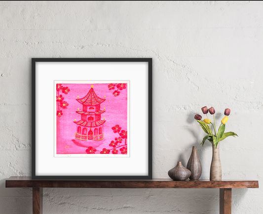 Pink Pagoda 12 x 12" no mat