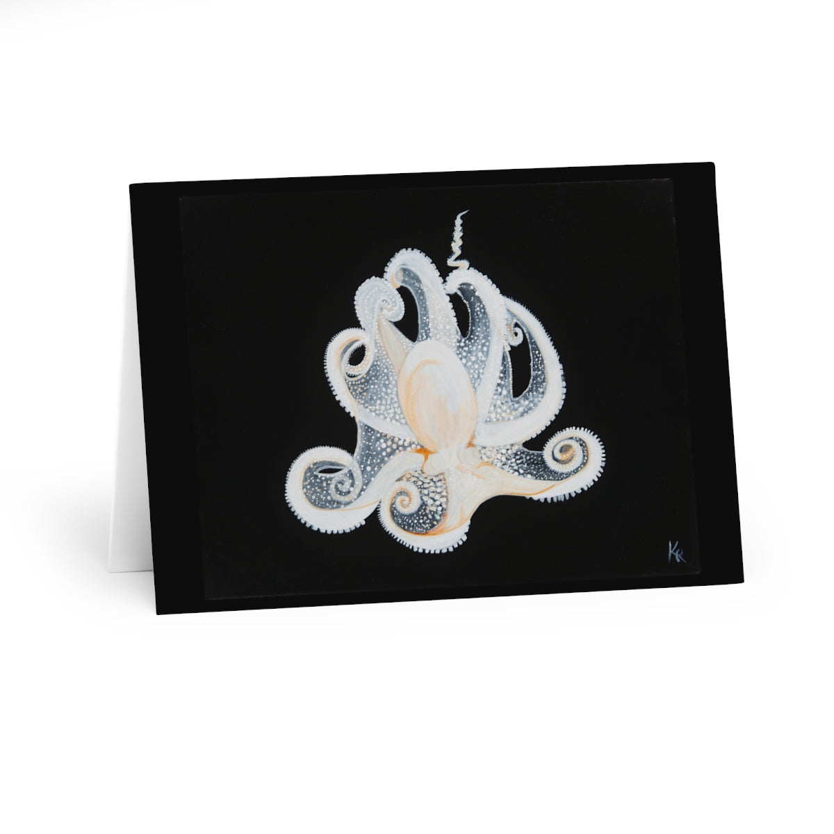 White Octopus Note Cards